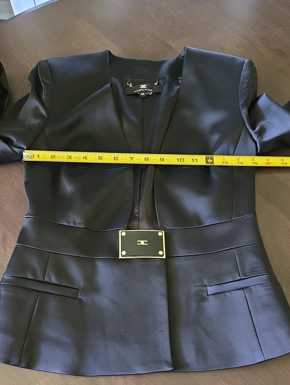 Elisabetta Franchi Black Blazer Size 44/US 8/Medium - Picture 13 of 16